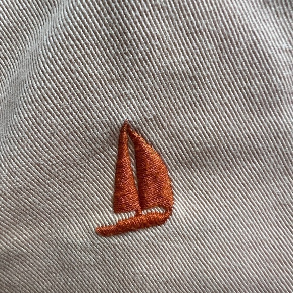 J Crew Shorts Size 4 Broken-In Chino Peach Sail Boat Embroidery  100% Cotton - Picture 3 of 12